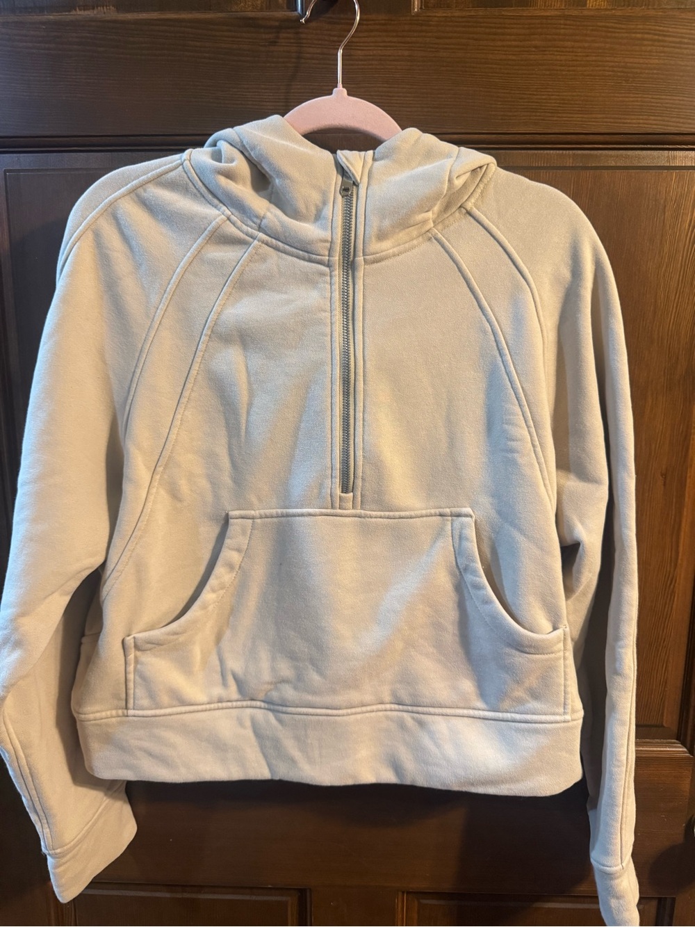 Women’s Cream Half-Zip Hoodie Sweater